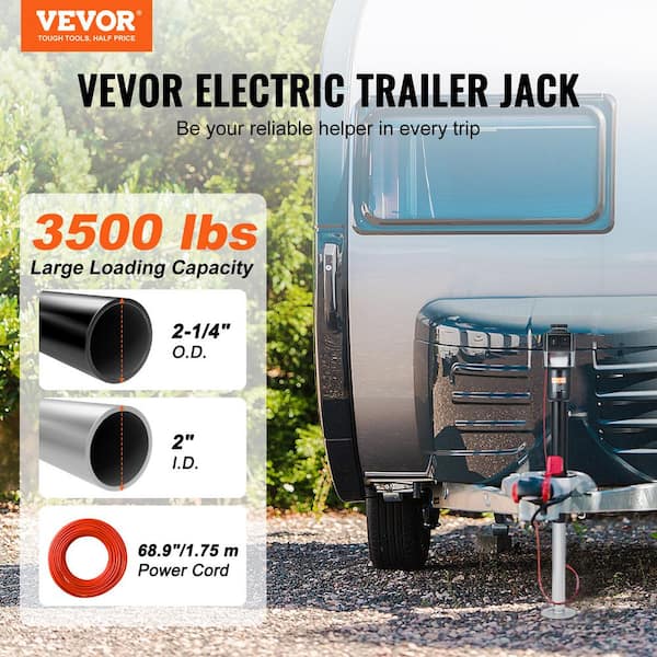 VEVOR Electric Trailer Jack 3500 lbs. Capacity Electric Tongue Jack  w/Waterproof Cover for Lifting RV Trailer 9.84 33.85 in.  DDTCQJ3500LBS97VPV9 The Home Depot