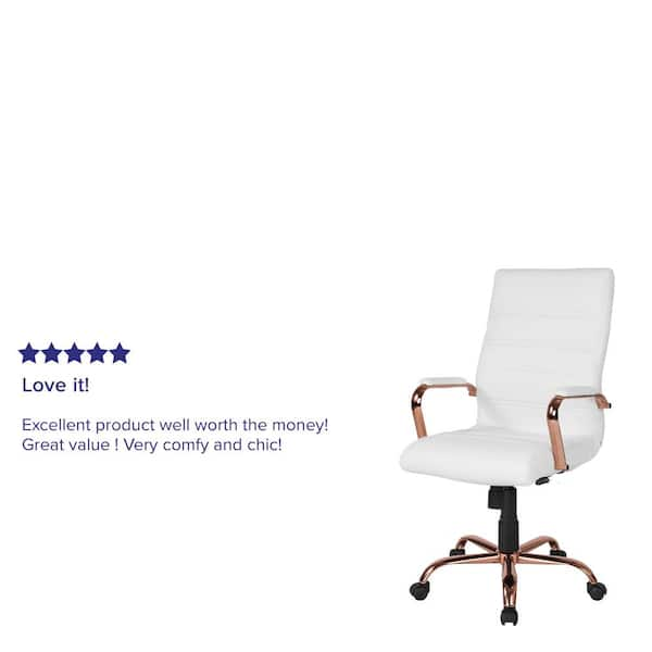 White and rose store gold computer chair