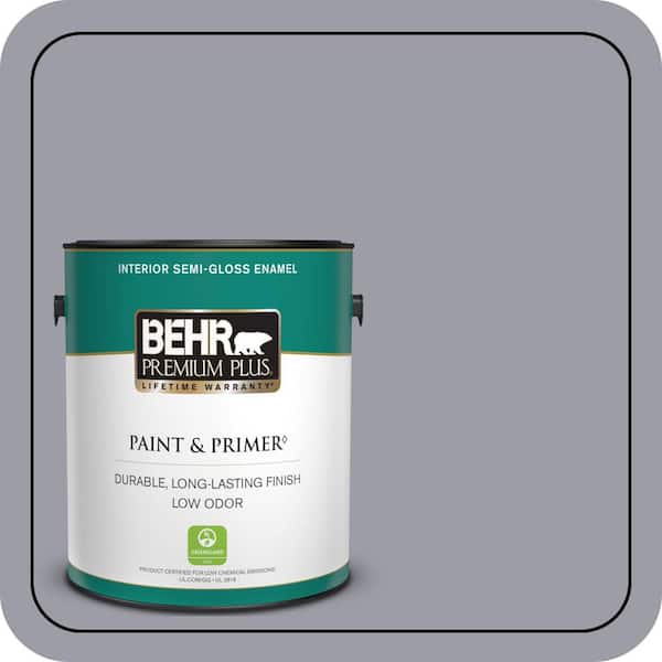 BEHR PREMIUM PLUS 1 gal. #BNC-09 Heather Gray Semi-Gloss Enamel Low Odor Interior Paint & Primer