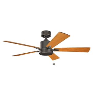 Lucian II 52 in. Indoor Olde Bronze Downrod Mount Ceiling Fan with Pull Chain for Bedrooms or Living Rooms