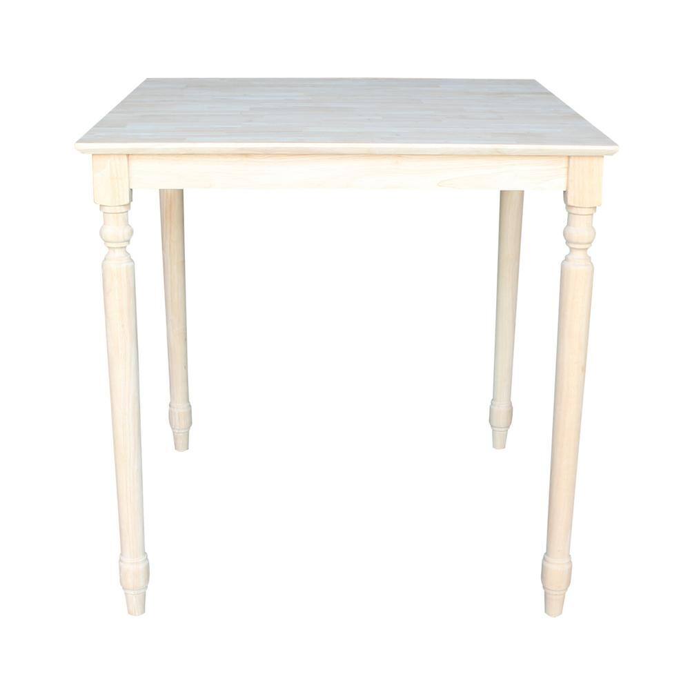 Natural Solid Wood Counter Height Dining Table with Turned Legs