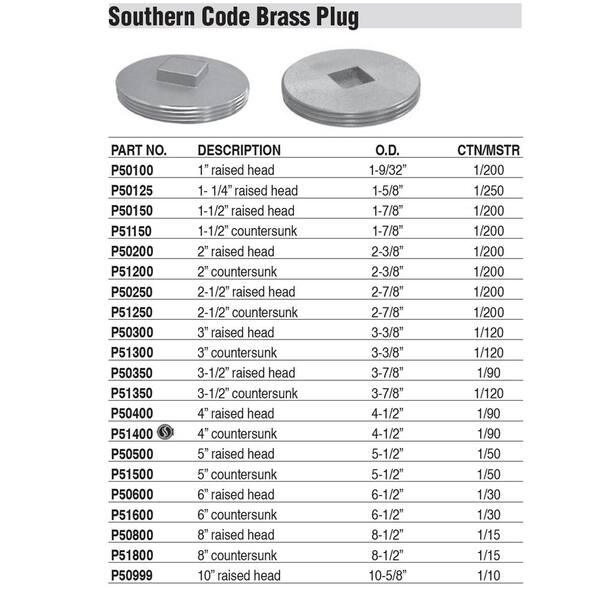 JONES STEPHENS - 8 in. Brass Raised Head Cleanout Plug 8-1/2 in. O.D. for DWV