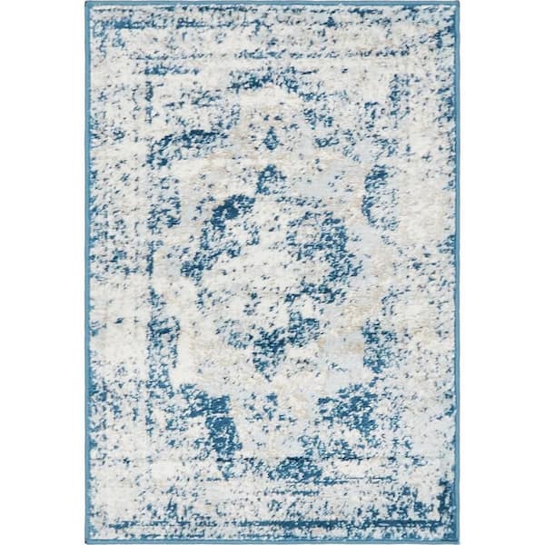 Unique Loom Sofia Salle Garnier Blue 2' 2 x 3' 0 Area Rug