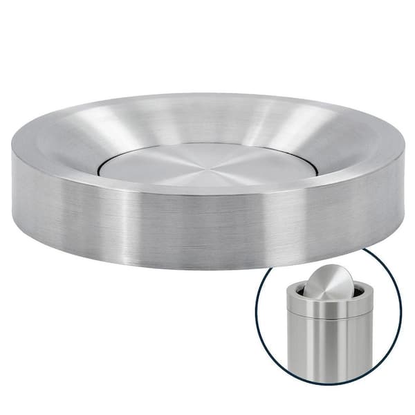 Stainless Steel Round Swing Trash Can Lid for 50 gal. Heavy-Duty Stainless Steel Commercial Trash Can