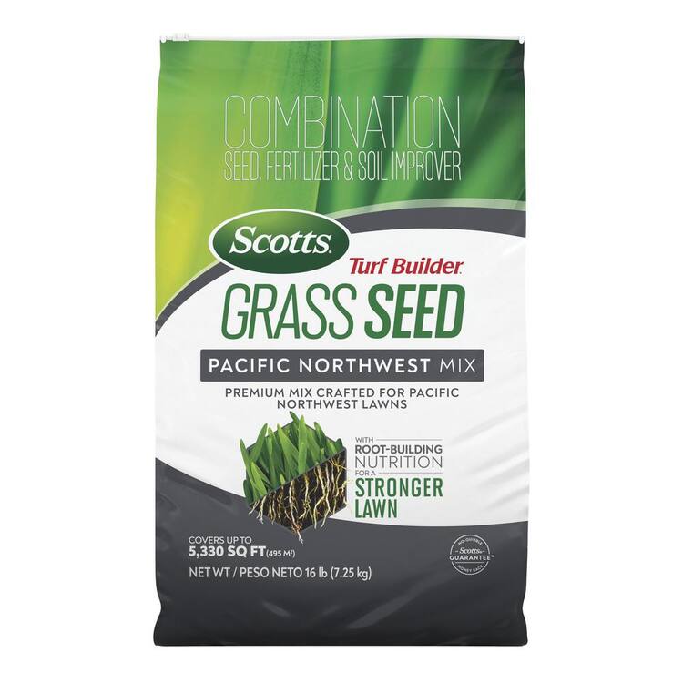 Scotts Turf Builder 16 lbs. Grass Seed Pacific Northwest Mix with Fertilizer and Soil Improver, Premium Mix
