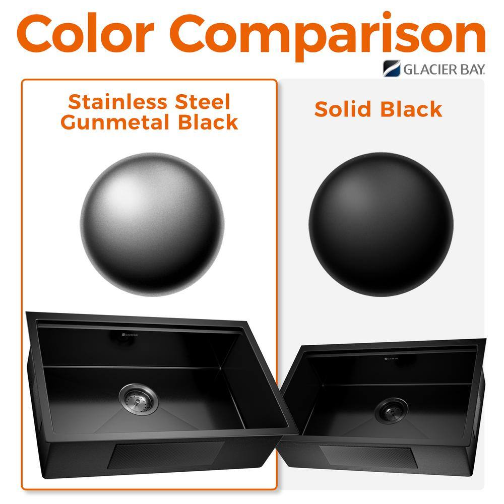 Gunmetal Black Stainless Steel Single Bowl Undermount Kitchen Sink with Faucet
