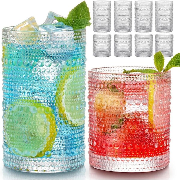 12 oz. Highball Glasses and 10 oz. Cocktail Glasses Set, Kitchen Water Glasses Cup, Bar Tumbler Glassware Set for Beer