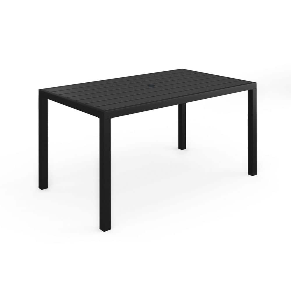 Lily Pond Black Steel 60 in. Indoor-Outdoor Patio Table with Slatted Top price history on PriceWatchPro