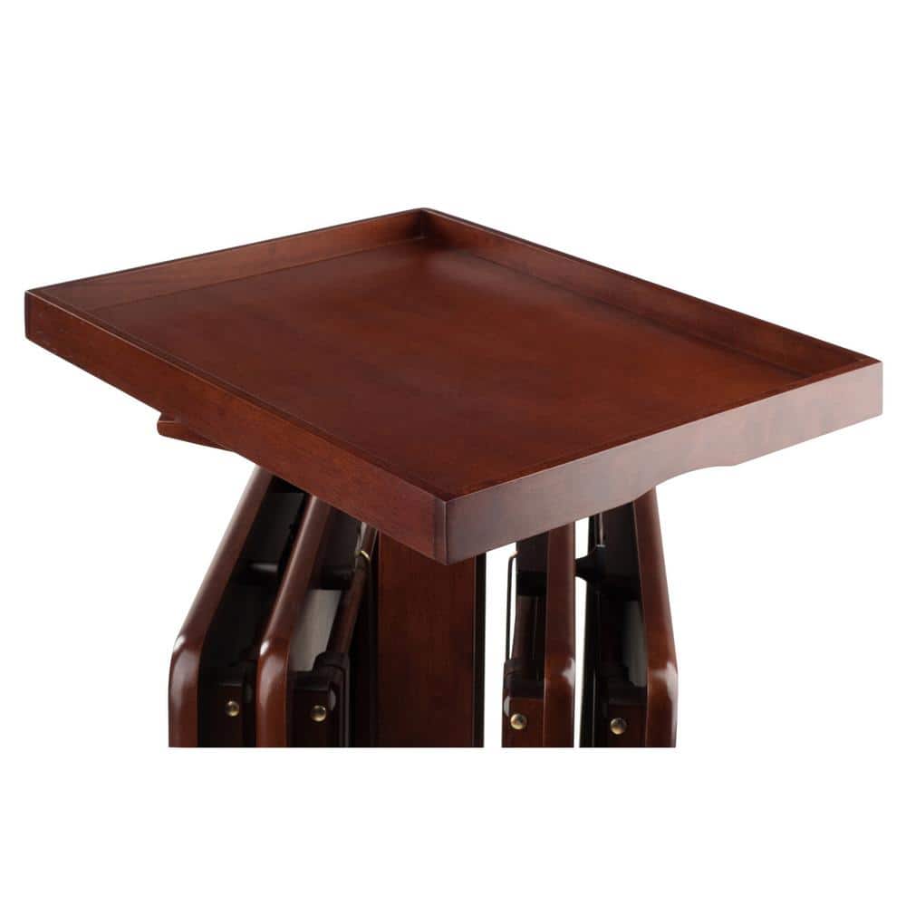 Isabelle 19.69 in. Serving Tray Oversize Walnut 6-Piece Snack Table - thumbnail 8