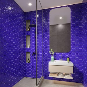 Viva Hex Azul 5-7/8 in. x 6-3/4 in. Ceramic Wall Tile (9.24 sq. ft./Case)