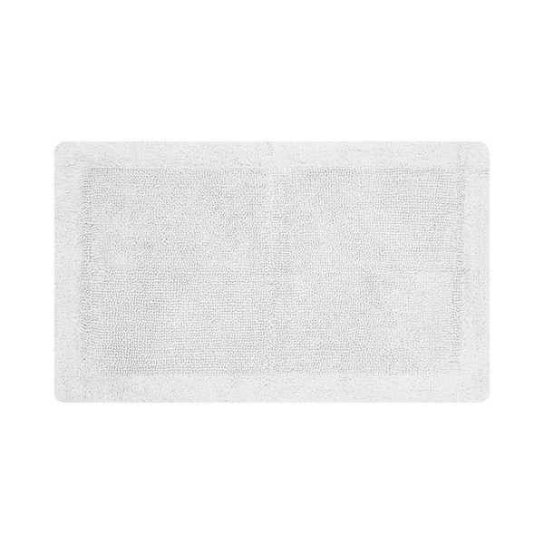 Better Trends Edge 24 in. x 40 in. White 100% Cotton Rectangle Bath Rug