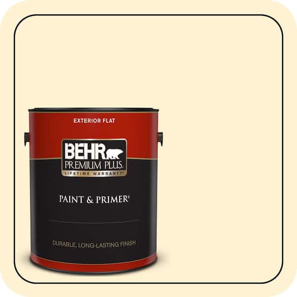 BEHR PREMIUM PLUS 1 gal. #ICC-30 Cashmere Sweater Flat Exterior Paint & Primer