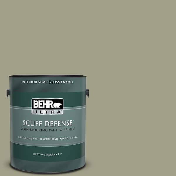 BEHR ULTRA 1 gal. #BXC-82 Potting Moss Extra Durable Semi-Gloss Enamel Interior Paint & Primer
