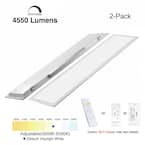 1 ft. x 4 ft. White Commercial 4550 Lumens Backlit Dimmable CCT Color Ceiling Integrated LED Panel Light Troffer(2-Pack)