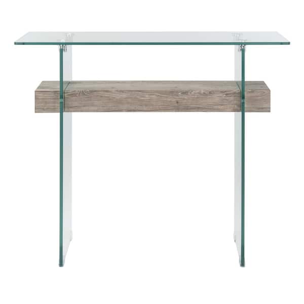 SAFAVIEH Kayley 39.4 in. Gray Oak Console Table