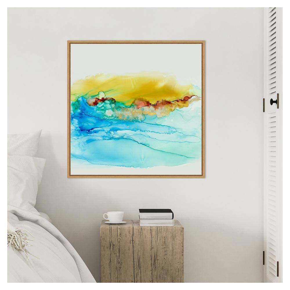 Sky Alive Abstract Canvas Print with Sylvie Maple Frame