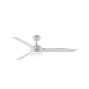 Xeno Wet 56 in. Integrated LED Indoor/Outdoor Matte White Ceiling Fan with Light Kit and Remote Control