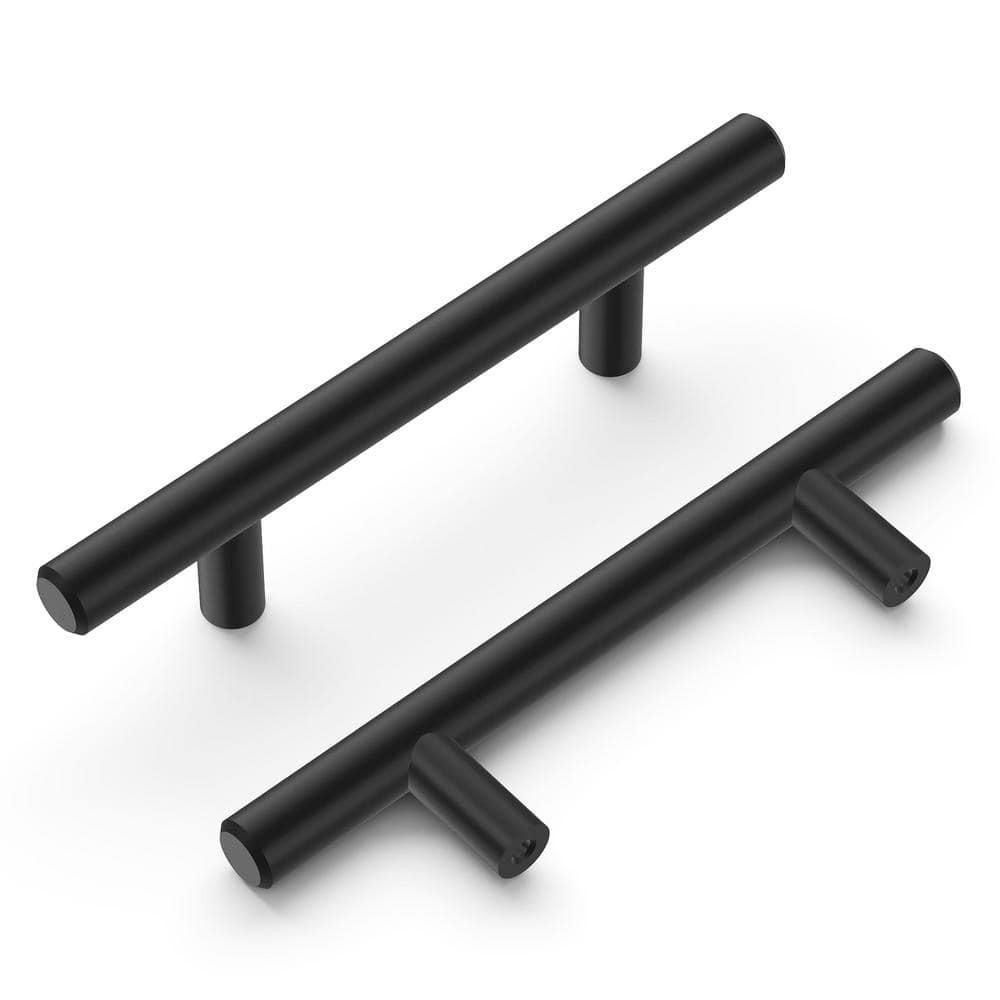 HICKORY HARDWARE Bar Pulls 3 in. (76 mm) Matte Black Cabinet