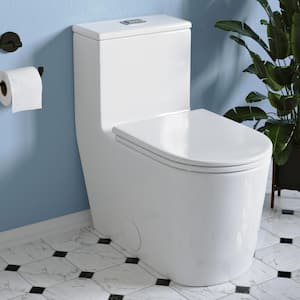 Liberte 1-Piece 1.1/1.6 GPF Dual Flush Elongated Toilet in White