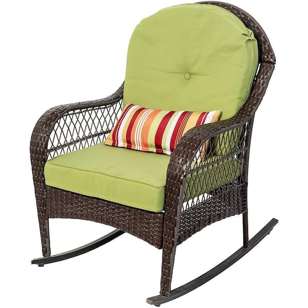 Wicker Outdoor Rocking Chair, Outdoor Rocking Chair Cushions Home Depot