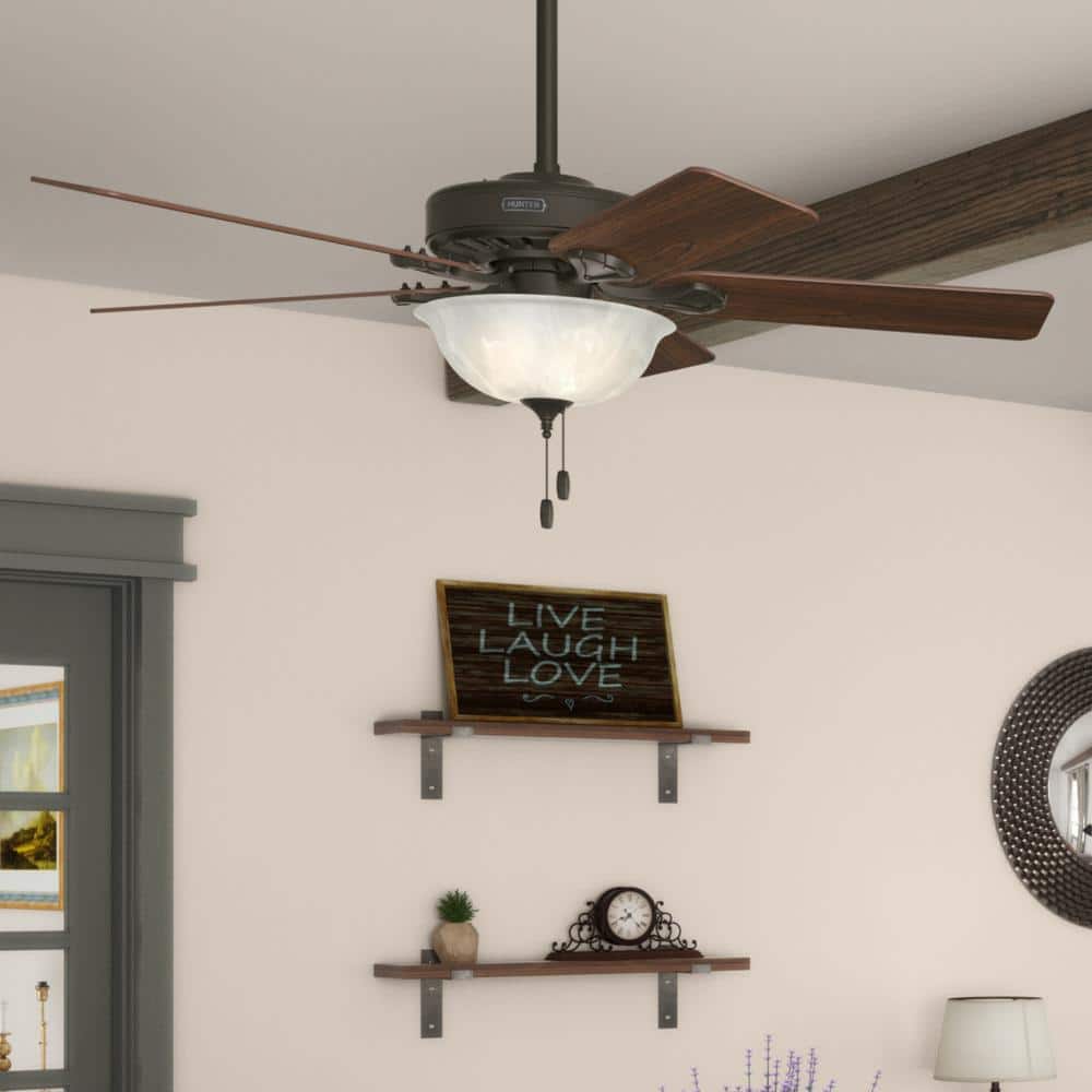 New Bronze 52" Ceiling Fan with Cherry/Oak Reversible Blades and LED Light