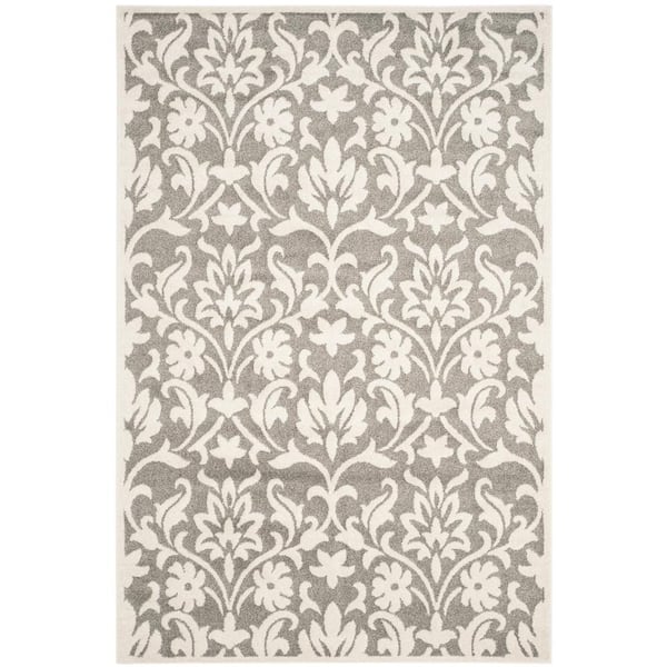 SAFAVIEH Amherst Dark Gray/Beige 6 ft. x 9 ft. Border Floral Area Rug