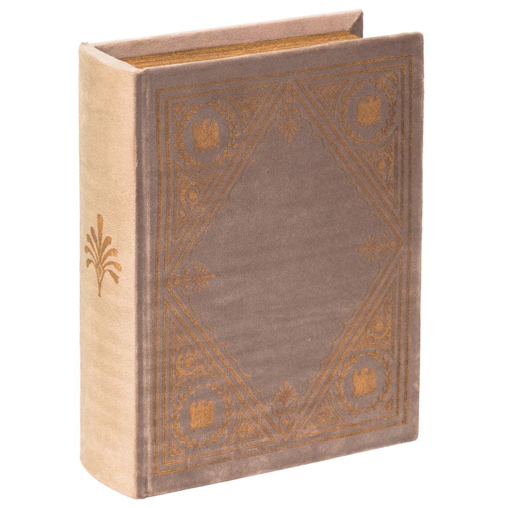 Off-White Wooden Vintage Book Shaped Storage Box