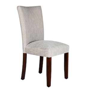 Gray and Brown Fabric Splayed Back Parson Dining Chair