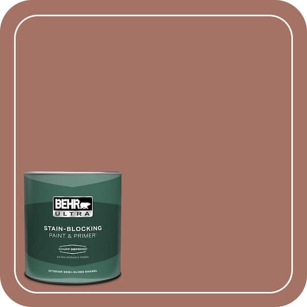 BEHR ULTRA 1 qt. #200F-5 Toasted Nutmeg Extra Durable Semi-Gloss Enamel Interior Paint & Primer