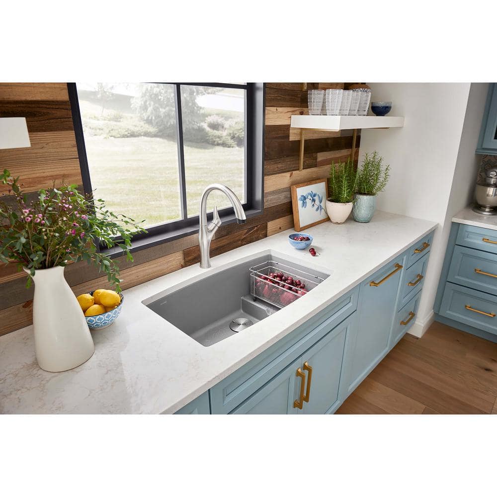 Stainless Steel Pull-Down Kitchen Faucet with Dual Spray