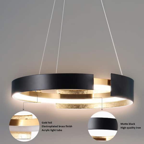 Zevni Modern Chandelier Lights, 1-Light 24W Ring Integrated