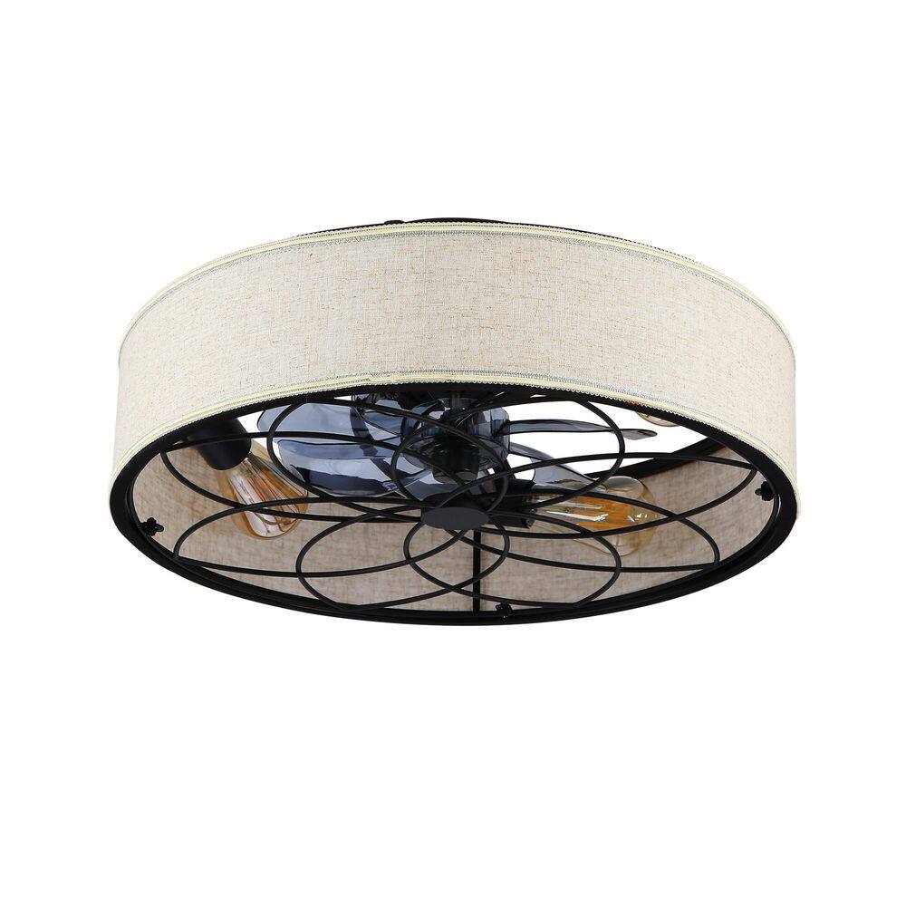 20 in. Matte Black Frame Farmhouse Bladeless Ceiling Fan with White Fabric Shade and Remote--NOT INCLUDED BULBS price history on PriceWatchPro