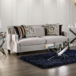 Middletown 91 in. W Slope Arm Fabric Straight Sofa in Gray