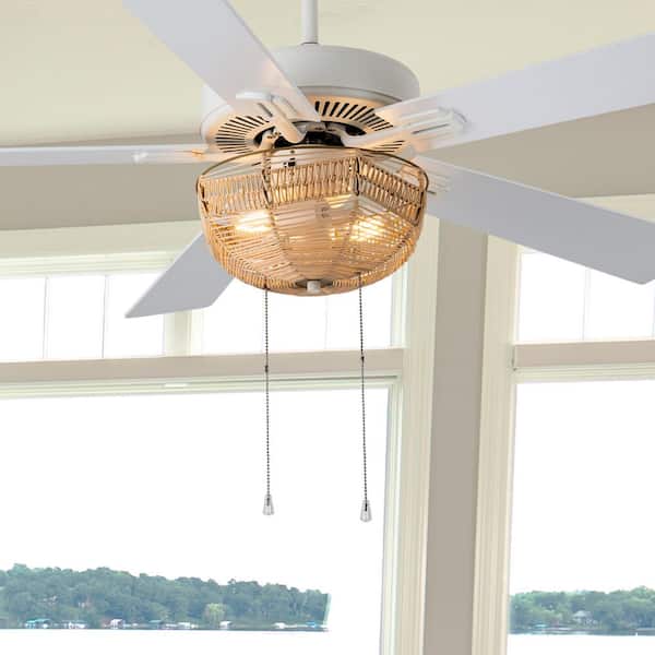 River of Goods 52 Indoor White Isla Bohemian Style Ceiling Fan