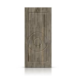 36 in. x 80 in. Weather Gray Stained Pine Wood Modern Interior Door Slab