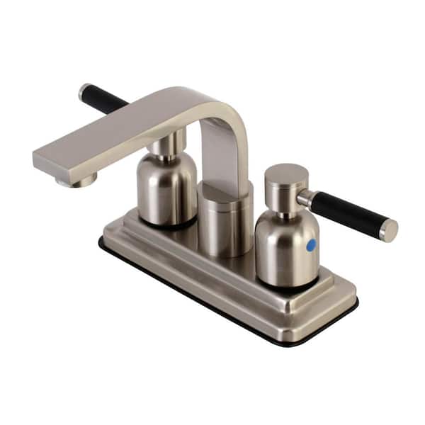 Kingston Brass Kaiser 4 in. Centerset 2-Handle Bathroom Faucet in Brushed Nickel