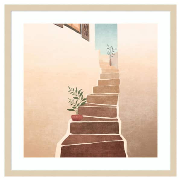 Amanti Art Morocco Stairs by Emel Tunaboylu 1 Piece Framed Giclee Architecture Art Print 25 in. x 25 in.