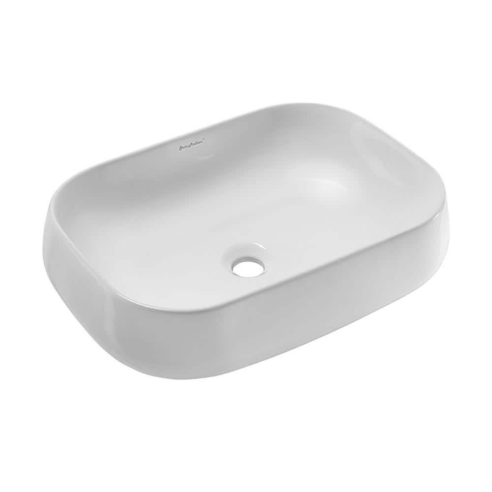 Chateau 22" Glossy White Ceramic Vessel Sink