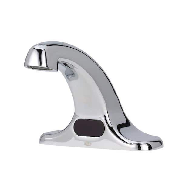 Zurn Battery-Powered Single Hole Touchless Bathroom Faucet with Hydro Generator and Mixing Valve in Polished Chrome