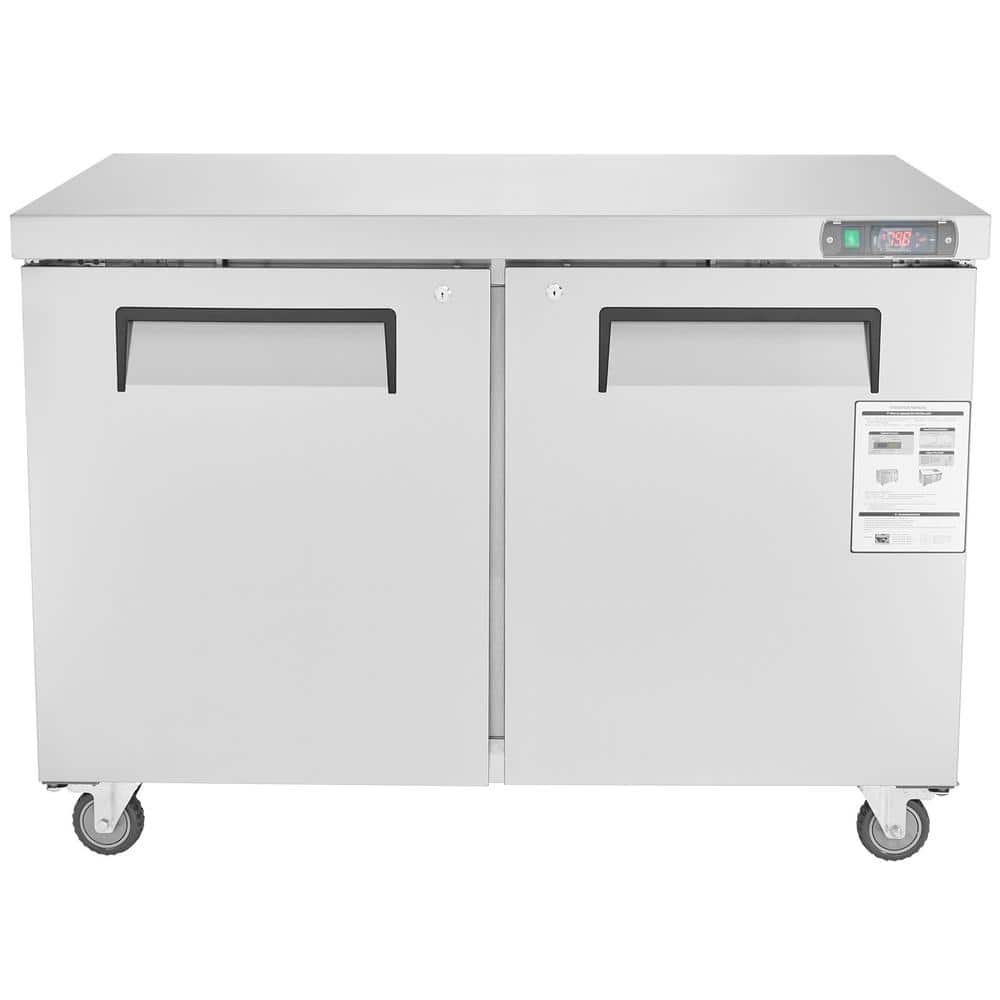 48in. Commercial Frozen Refrigerator Sandwich & Salad Prep Table, 12.9 Cu. Ft Stainless Steel Refrigerated Food Station