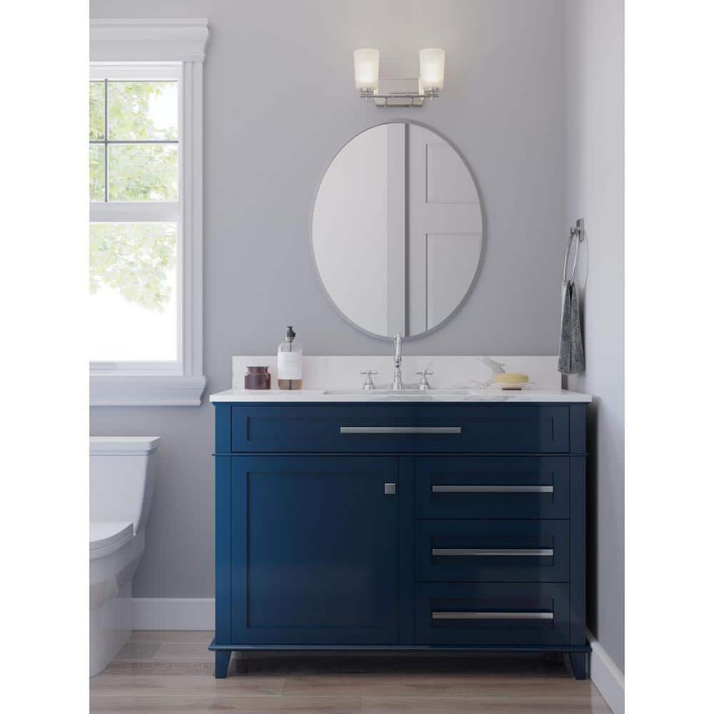Adley Collection 13.875 in. 2-Light Brushed Nickel Etched Opal Glass New Traditional Bath Vanity Light price history on PriceWatchPro