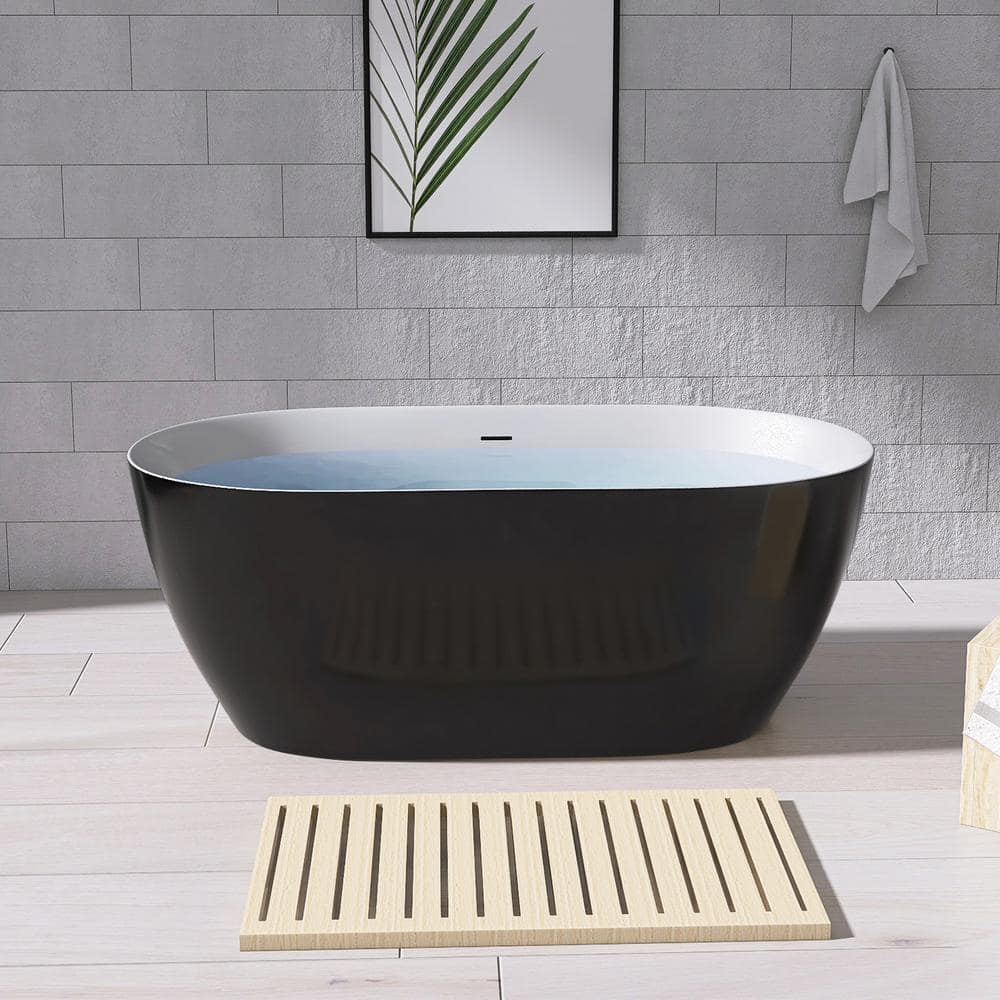 NTQ 59 in. x 30 in. Oval Free Standing Tub Freestanding Soaking