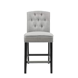 Misha 26 in. Light Grey Wood Counter Stool