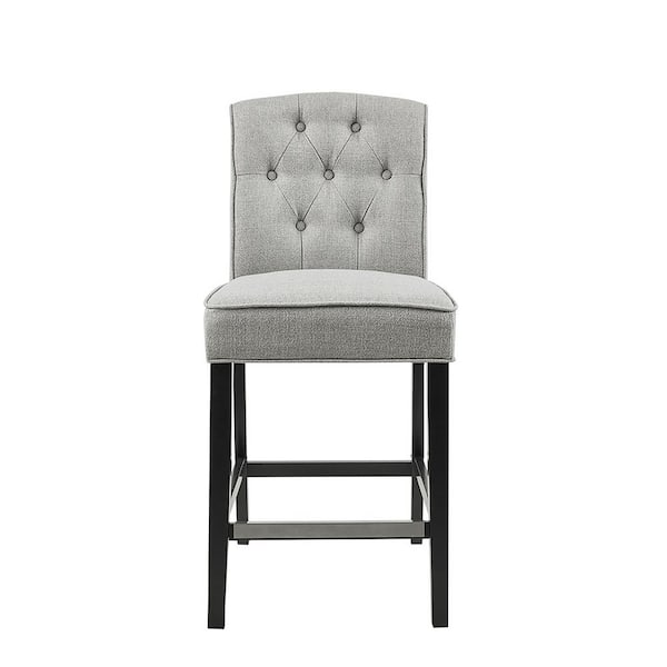 Madison Park Misha 26 in. Light Grey Wood Counter Stool