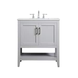 VAPSINT 29 in. W x 20 in. D x 27 in. H 2 Doors Bathroom Vanity in