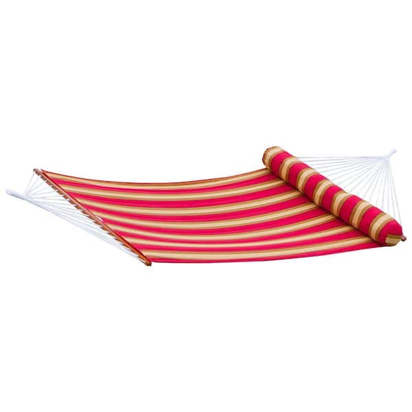 RST Brands 4 ft. 7 in. Polyspun Cantina Stripe Hammock with Bolster Pillow (Stand Not Included)