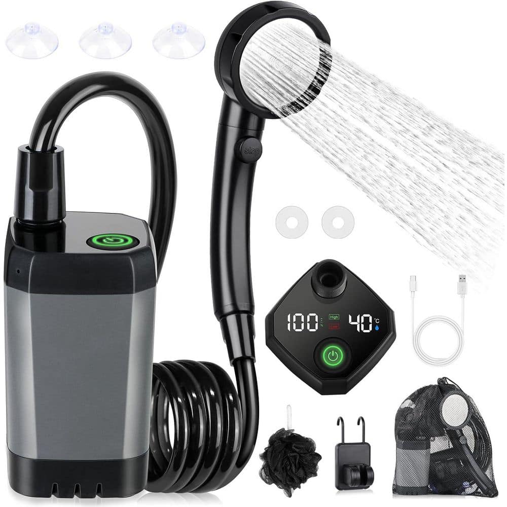 Portable Camping Shower with LED Display, 4-Spray Modes, IPX7 Waterproof Pump for Outdoor Use price history on PriceWatchPro