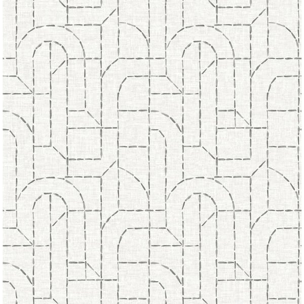 A-Street Prints Integrity Grey Arched Outlines Wallpaper Sample