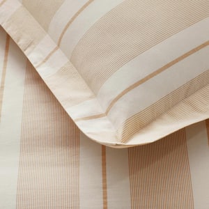 Wide Stripe T200 Yarn Dyed Cotton Percale Flat Sheet