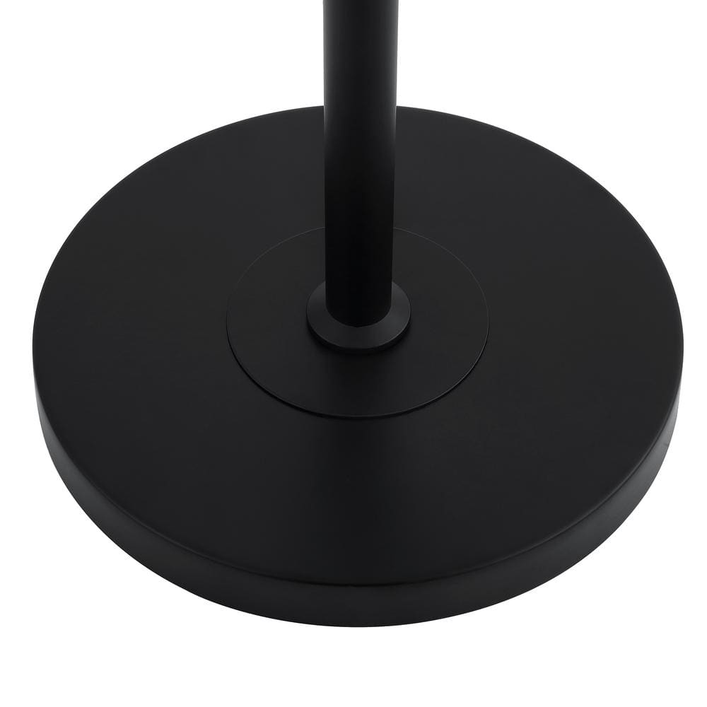 Industrial 69" Matte Black 3-Light Tree Floor Lamp with Glass Shades